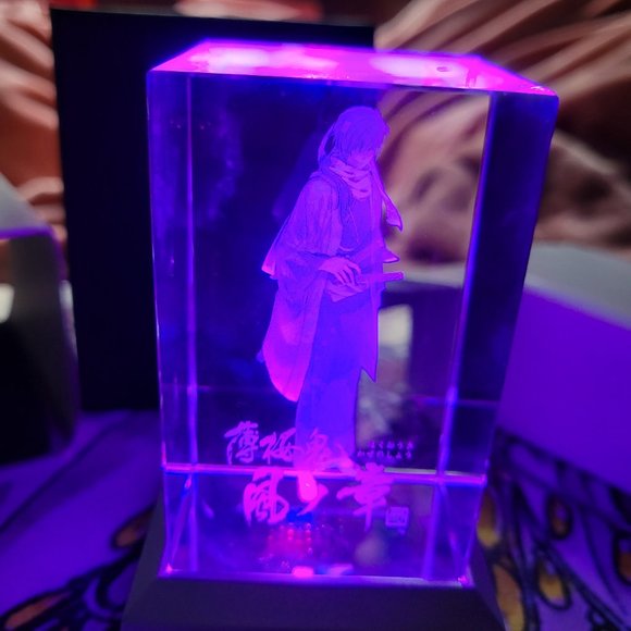 Hakuoki Saito 3D Crystal LED Light Up Figure Prism Hakuouki Rare - Picture 3 of 12